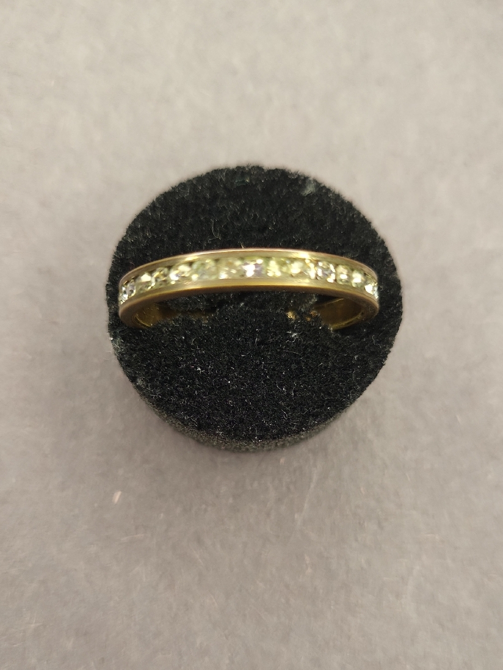 Gold Tone Cubic Zirconia Channel-Set Band